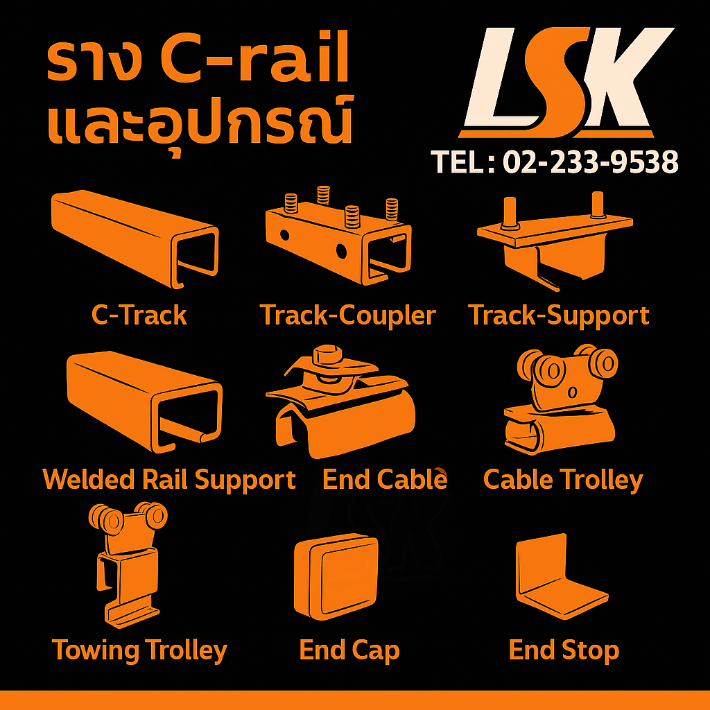 ราง C-rail และ อุปกรณ์สำหรับราง C-rail